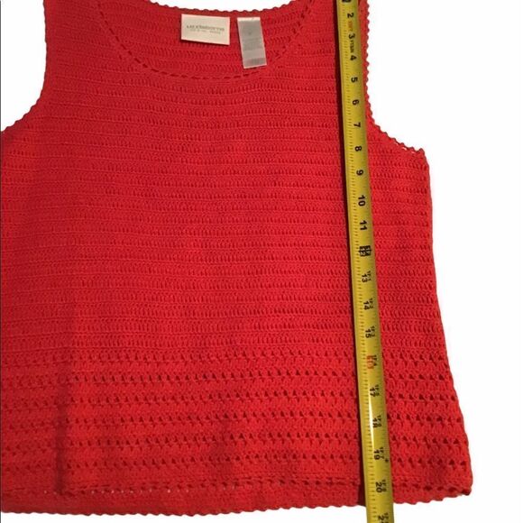 Liz Claiborne Crochet Knit Cropped sleeveless Dark Pink Summer Tank Top Sz S - Picture 7 of 7